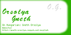 orsolya gneth business card